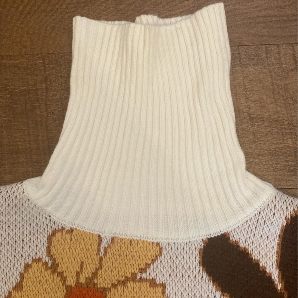 Boho Floral Turtleneck Sweater Dress x Pink Lily Women’s XL - Picture 6 of 12